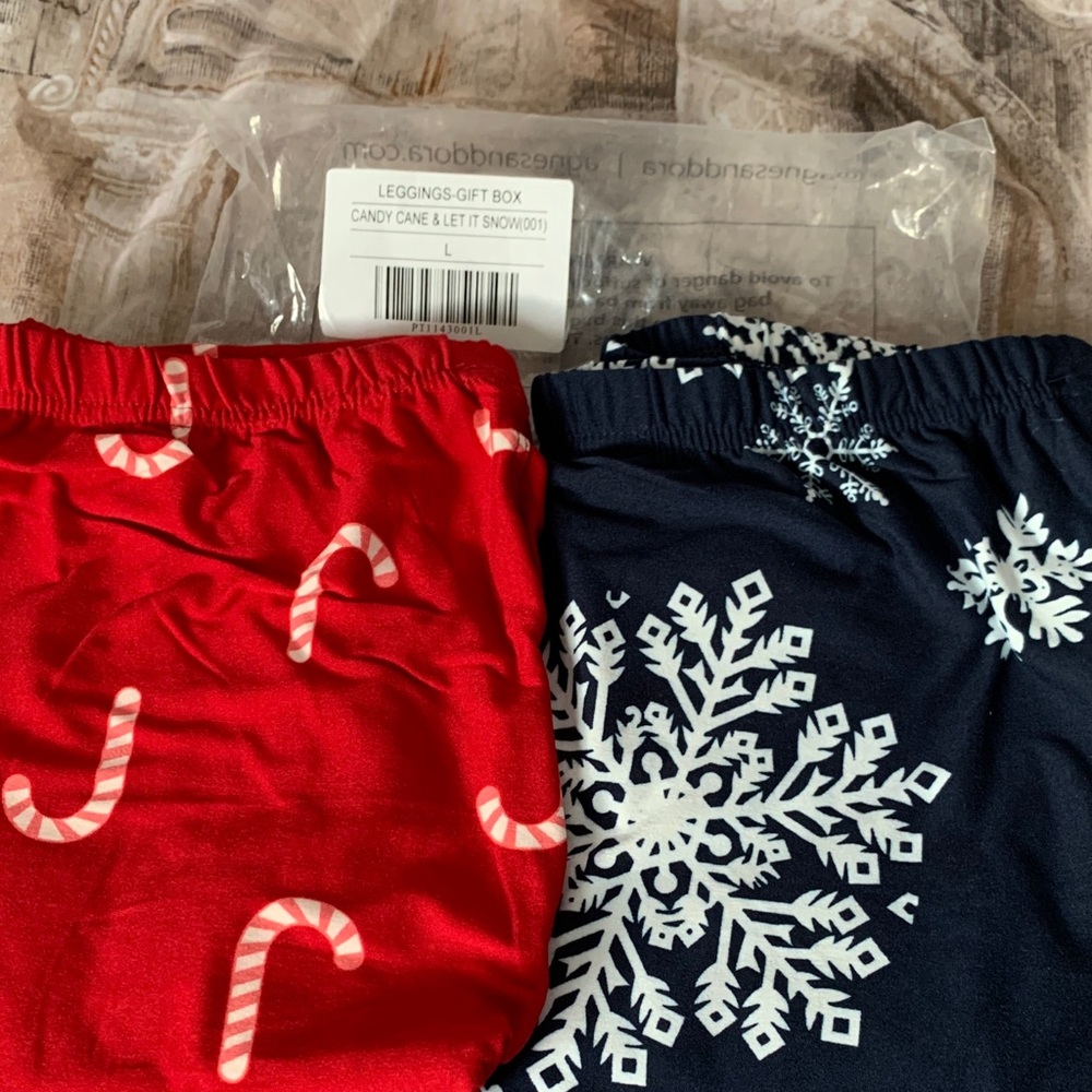 Agnes & Dora Red and Blue Leggings Set